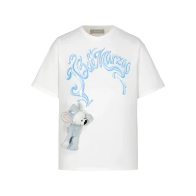 13DE MARZO Elephant Bear Printed T-Shirt White