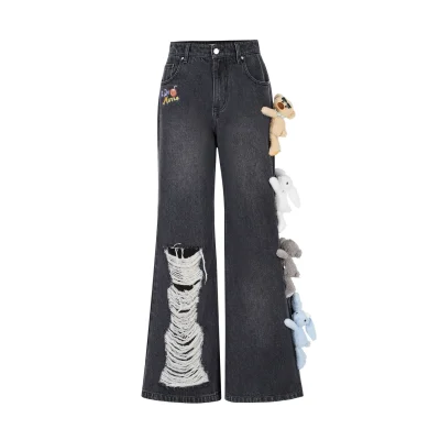 13DE MARZO Holiday Plushies Jeans Black