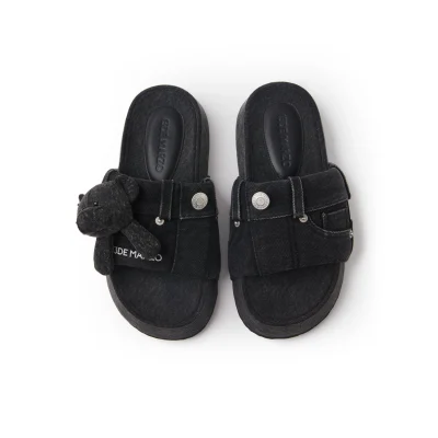 13DE MARZO Denim Bear Slipper Black - Image 5