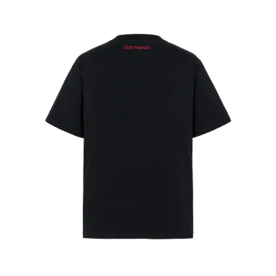 13DE MARZO Doozoo Checked Ribbon T-Shirt Black - Image 5