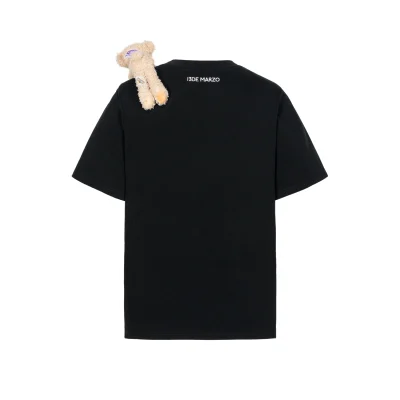 13DE MARZO Bear Stickers T-Shirt Black - Image 5
