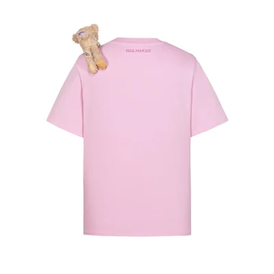 13DE MARZO Bear Stickers T-Shirt Pink - Image 5