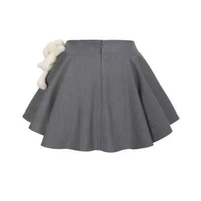 13DE MARZO Asymmetrical Pleated Cake Skort Grey - Image 6