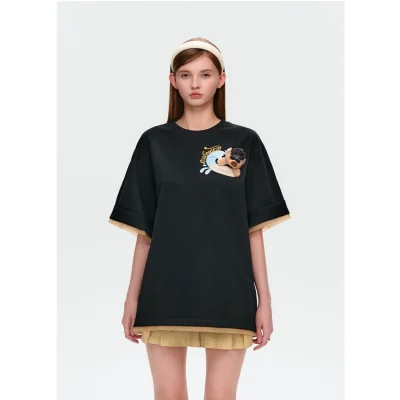 13DE MARZO Surfing Bear T-Shirt Black