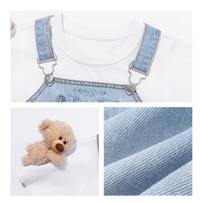 13DE MARZO BabyBear Printing Overall T-shirt Blue - Image 8