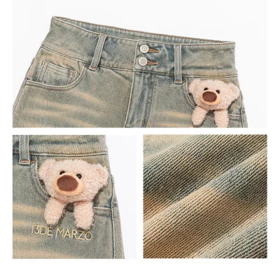 13DE MARZO Embroidered Logo Denim Skirt Blue - Image 8