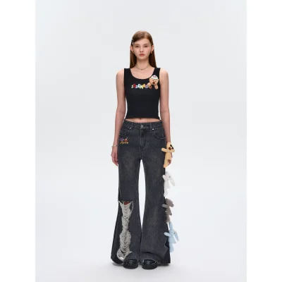 13DE MARZO Holiday Plushies Jeans Black