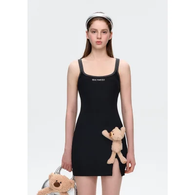 13DE MARZO Strapless Bodycon Dress Black