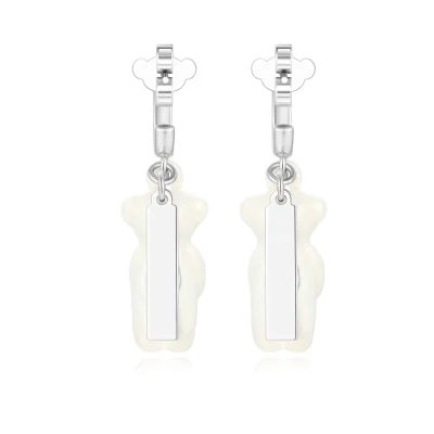13DE MARZO Pearl Bear Earring Silver - Image 7
