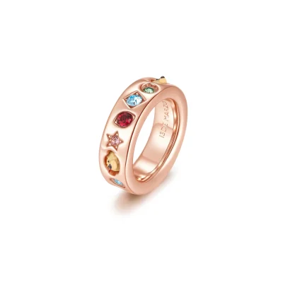 13DE MARZO Color Gems Bear Ring Rose Gold
