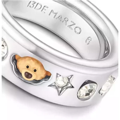 13DE MARZO Color Gems Bear Ring Silver - Image 7
