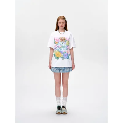 13DE MARZO Butterfly Bush T-shirt White - Image 3