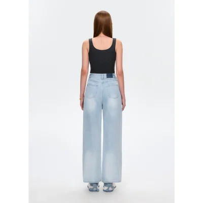 13DE MARZO Hollow-out Bear Jeans Blue - Image 5