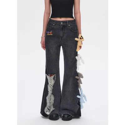 13DE MARZO Holiday Plushies Jeans Black - Image 3