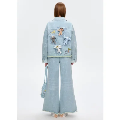 13DE MARZO Island Style Shells Knitted Bag Blue - Image 4