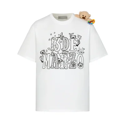 13DE MARZO DIY Colour-Fill T-Shirt White