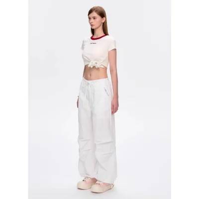 13DE MARZO Knot Cropped Top White - Image 4