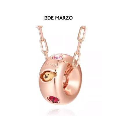 13DE MARZO Color Gems Bear Necklace Rose Gold - Image 6