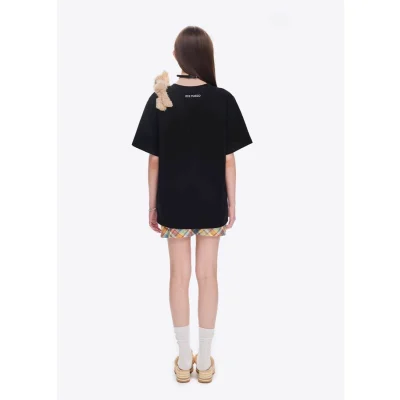 13DE MARZO Bear Stickers T-Shirt Black - Image 4