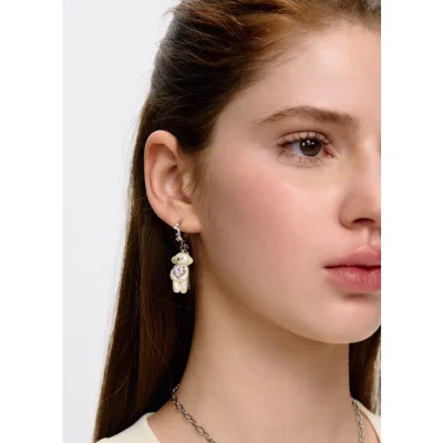 13DE MARZO Pearl Bear Earring Silver - Image 3