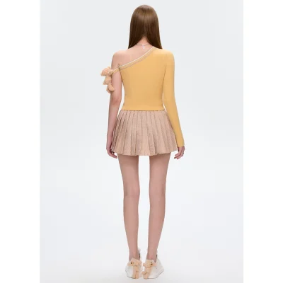 13DE MARZO Plaid Pleated Skirt Brown - Image 4