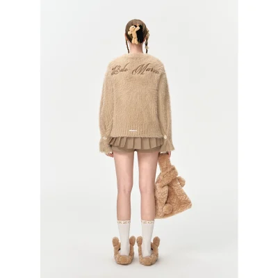 13DE MARZO Doozoo Fuzzy Handbag Khaki - Image 5