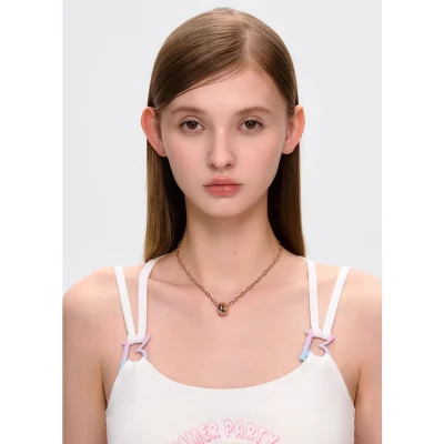 13DE MARZO Color Gems Bear Necklace Rose Gold - Image 4