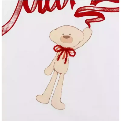 13DE MARZO Doozoo Checked Ribbon T-Shirt White - Image 7