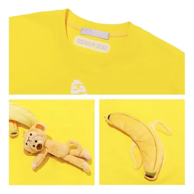 13DE MARZO Monkey Banana Bear T-Shirt Yellow - Image 7