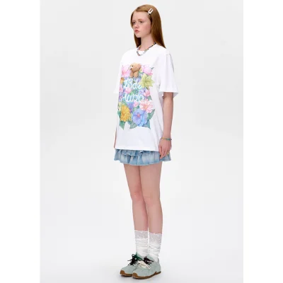 13DE MARZO Butterfly Bush T-shirt White - Image 4