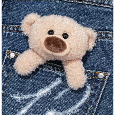 13DE MARZO Distressed Logo Decorated Jeans Blue - Image 6