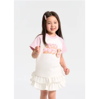 13DE MARZO BabyBear Donut T-shirt Pink