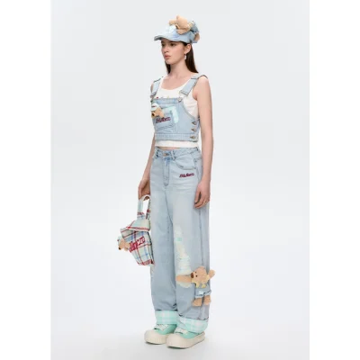 13DE MARZO Plaid Distressed Cap Blue - Image 4