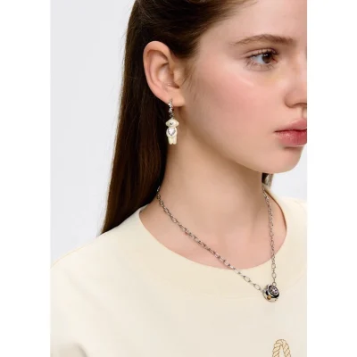13DE MARZO Pearl Bear Earring Silver - Image 4