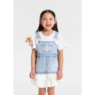13DE MARZO BabyBear Printing Overall T-shirt Blue
