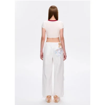 13DE MARZO Knot Cropped Top White - Image 5
