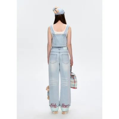 13DE MARZO Plaid Distressed Cap Blue - Image 5