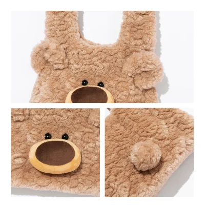 13DE MARZO Doozoo Fuzzy Handbag Khaki - Image 8