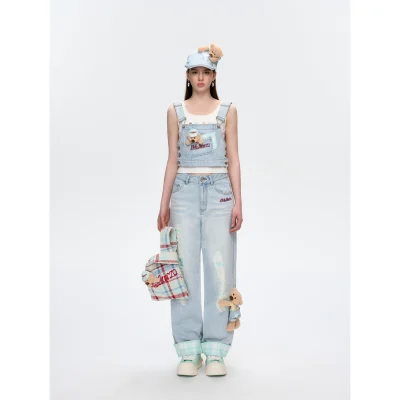 13DE MARZO Plaid Distressed Cap Blue - Image 3