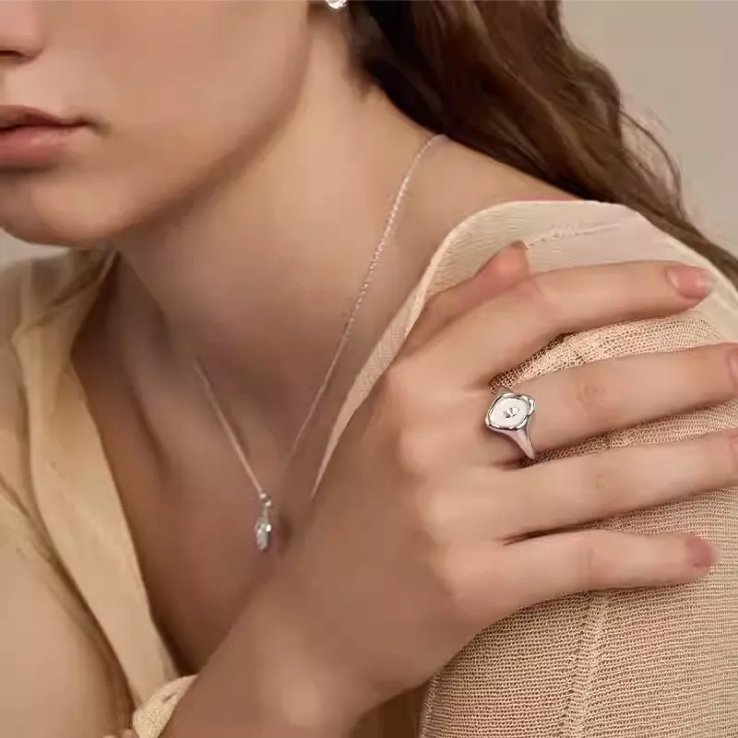 abyb Charming Token Ring Silver - Image 2