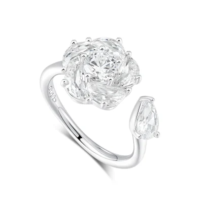 abyb Charming Blossom & Spin Ring White
