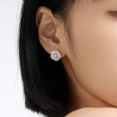 abyb Charming Blossom & Full Moon Earring Purple