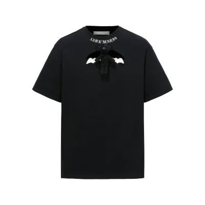 13DE MARZO Angel Devil Hollow Out T-Shirt Black