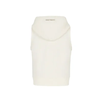 13DE MARZO Doozoo Printed Hooded Vest Beige - Image 5