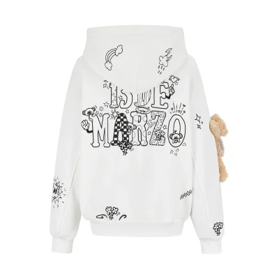 13DE MARZO DIY Colour-Fill Zipped Hoodie White - Image 10