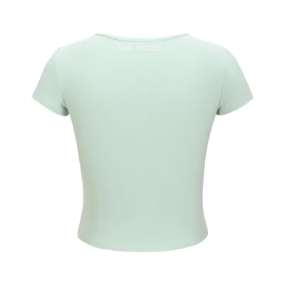 13DE MARZO Rhinestone Cropped Top Green - Image 5