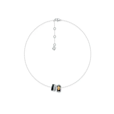 13DE MARZO Zircon Bear Necklace Black