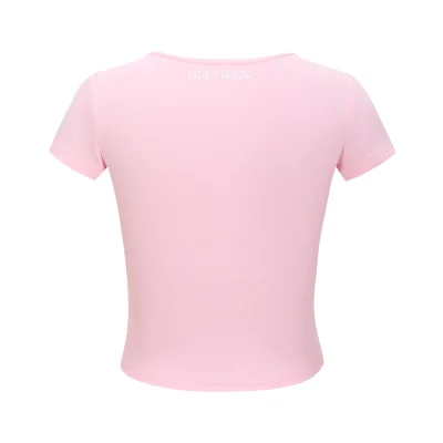 13DE MARZO Rhinestone Cropped Top Pink - Image 5