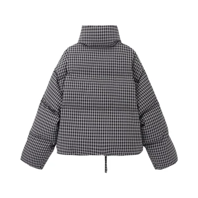 REVAN Casual Retro Plaid Down Jacket Grey - Image 8