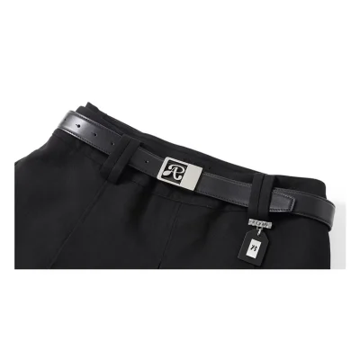 REVAN Classic Fitted Pleated Skirt Black - Image 7